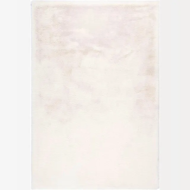 Padiro pluizig hoogpolig shaggy vloerkleed 80 x 150 cm - lichtbeige - modern effen ontwerp - voor vloerverwarming - van polyester en katoen