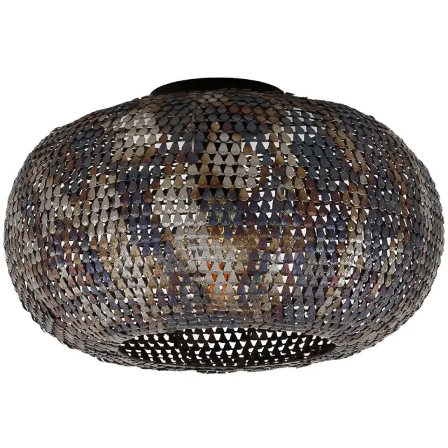 Nest of Nora Plafondlamp Silan - Industrieel 1-lichts - Geschikt voor LED E27 - Zwart bruin