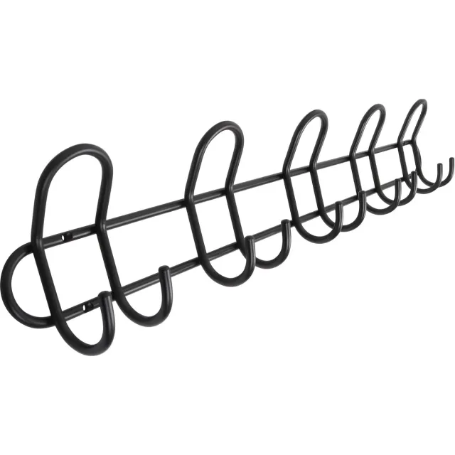 HOME It kapstok met 5 haken Ø8 mm x 68,5×6,5 x 13 cm zwart