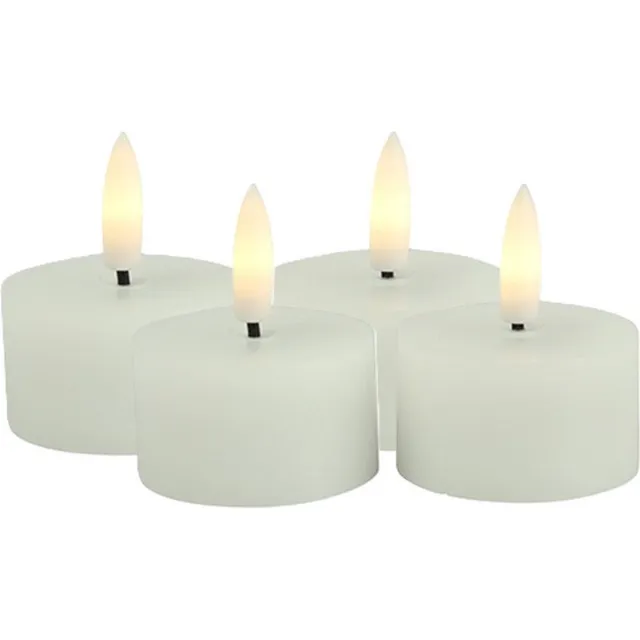 Countryfield LED theelichtjes/waxinelichtjes - 4x st - wit - D4 x H5,2 cm - met timer