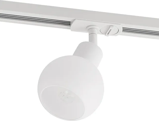 Lindby 1-fase railverlichting - 1licht - Metaal, glas - H: 17 cm - E14 - wit