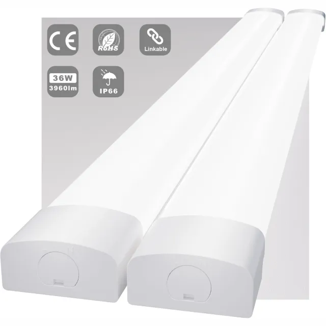MODLICHT 2PCS LED Batten 120 cm 36W 5000K 4000LM - Daglicht wit - LED TL Armatuur - Voor werkplaats, schuur en als onderbouwverlichting