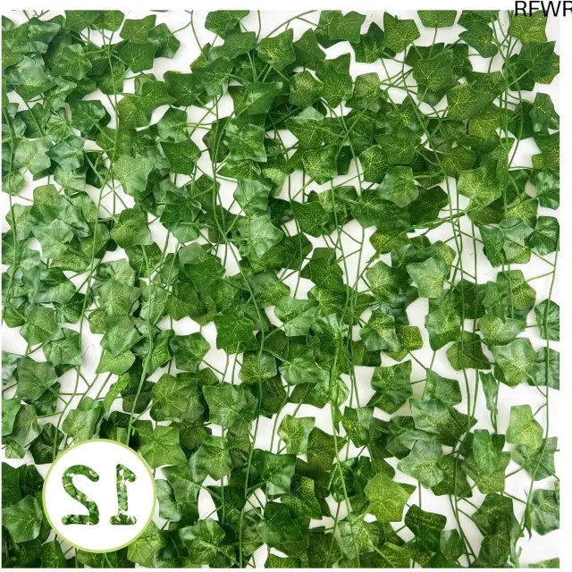 RFWR Kunstplanten Klimop Slingers - 12 Stuks - Decoratieve Gordijnen voor Tuin en Bruiloft Groen