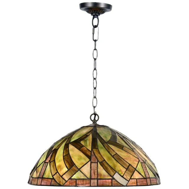Coloured by Art Tiffany Hanglamp Willow - Art Deco Trade Donkergroen