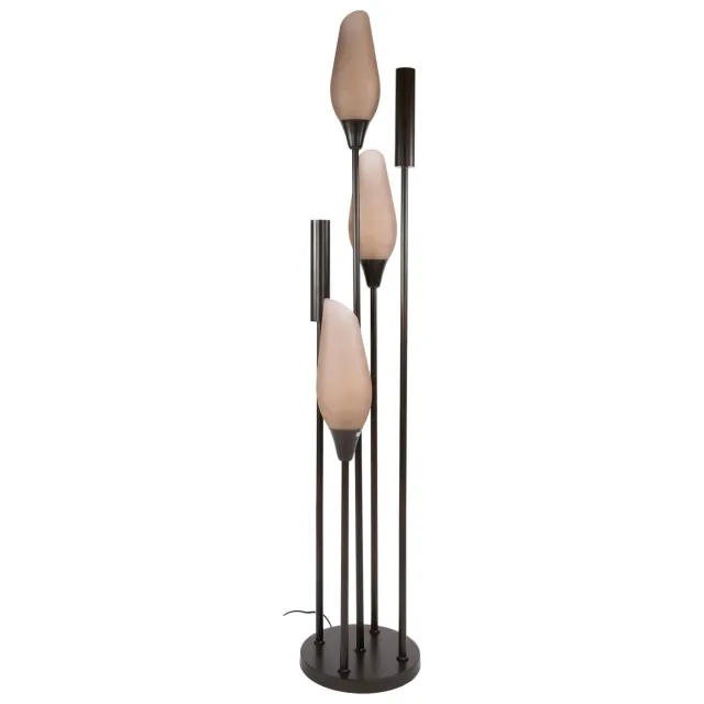 Nest of Nora Vloerlamp Suni - 5-lichts metalen en glazen kappen - Sienna bruin