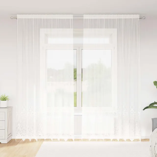 vidaXL Kantgordijn Wit 300 x 200 cm Polyester