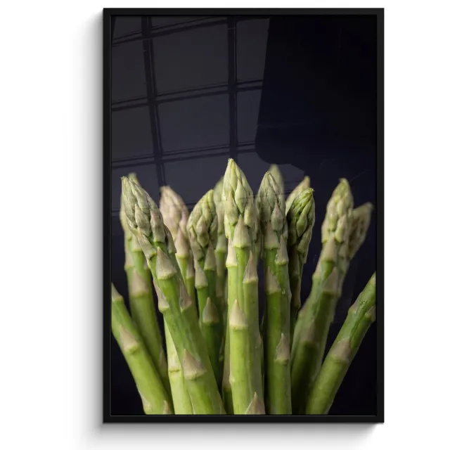 FrameYourWall Poster in lijst - Fotolijst 80x120 cm - Posters - Asperges - Groen - Zwart - Posterlijst zwart - Decoratie - Wanddecoratie woonkamer - Muurdecoratie slaapkamer