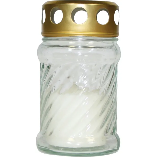Cosy&Trendy Cosy & Trendy Grafkaars - gedenklicht met deksel - wit - 7 x 12 cm - 10 branduren