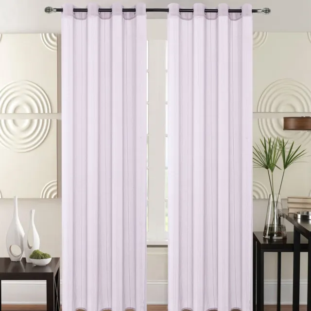 SB Line Kant en Klaar Vitrage Gordijn - Met Ringen - 140x260 cm - Licht Lila