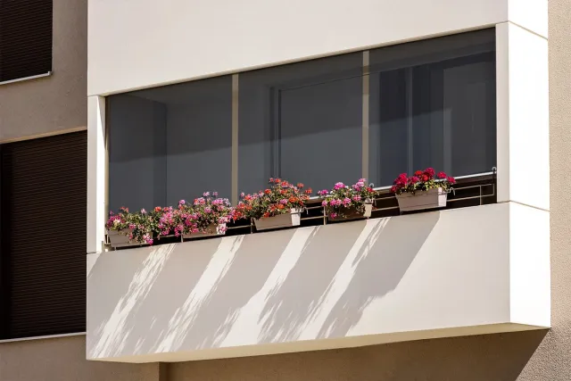 Coloray Buitenrolgordijn - Donker koelgrijs Zonwering Balkon - 140x180 cm - Verticale Markies - Screen Buiten - Zonwerende Screen - Outdoor Rolgordijn - Terraszonwering - Balkonafscherming