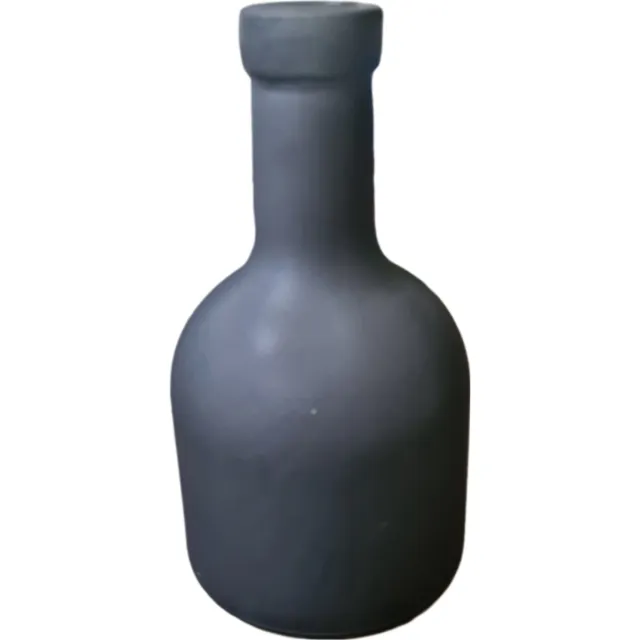 Sevilla kandelaar/vaasje - fles -matglas - zwart - Sevilla