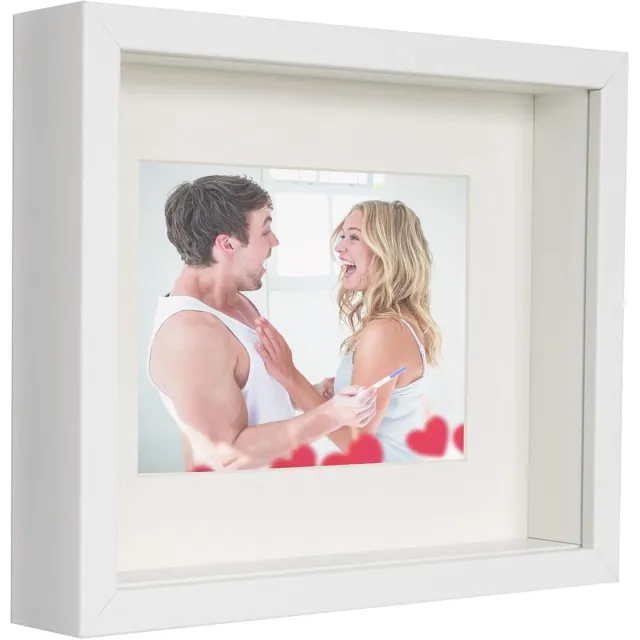 Famanu Box 3D fotolijst wit 20x25cm met passe-partout 13x18cm