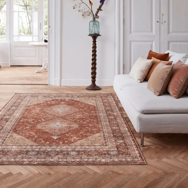Interieur 05 Vintage vloerkleed Nomad Roest/Bruin - 240 x 340 cm - (XL) Oranje