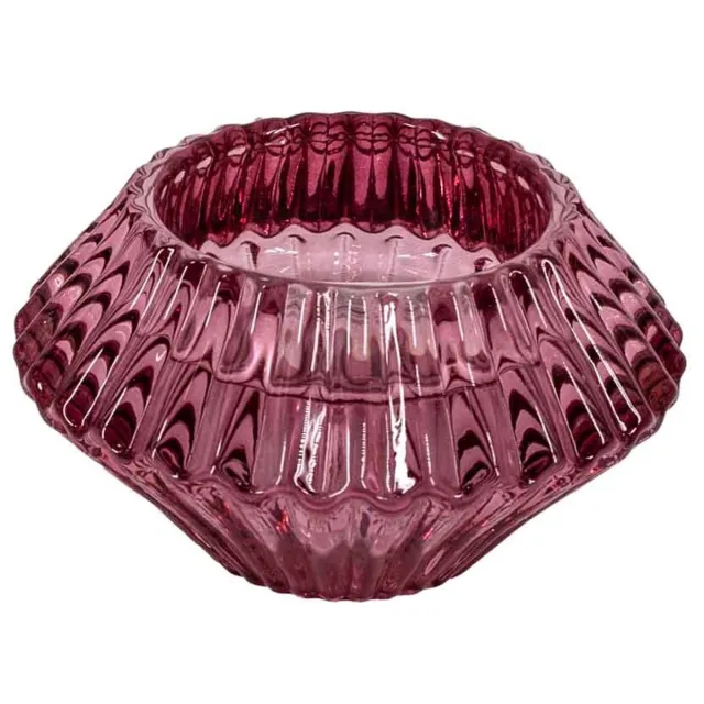homebound by ky Glazen waxine- en kaarsenstandaard roze