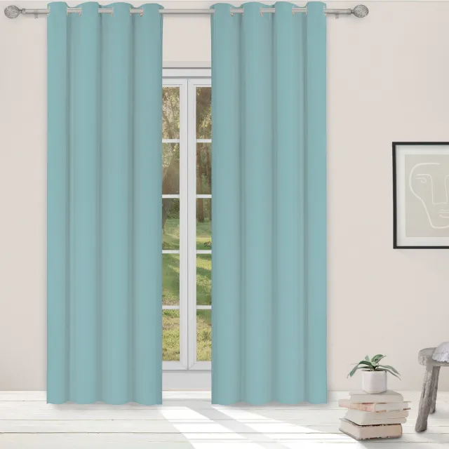 Light Guard gordijn - kant en klaar - verduisterend - isolerend - met ringen - 140x280cm - cloud blue Blauw (Cloud Blue)