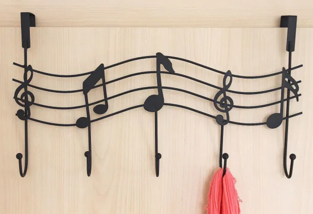 ‎DanDiBo Deurkapstok Melody - Zwart metaal - 42 cm