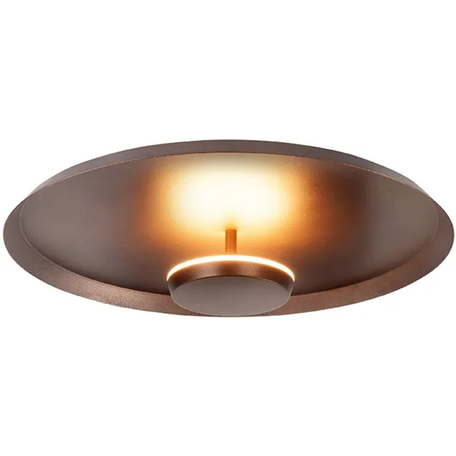 Highlight Moderne LED Plafonnieres Oro 1 Lichtpunt Rond Bruin Metaal Slaapkamer Gang/Hal Keuken Dimbaar Diameter 35,5cm