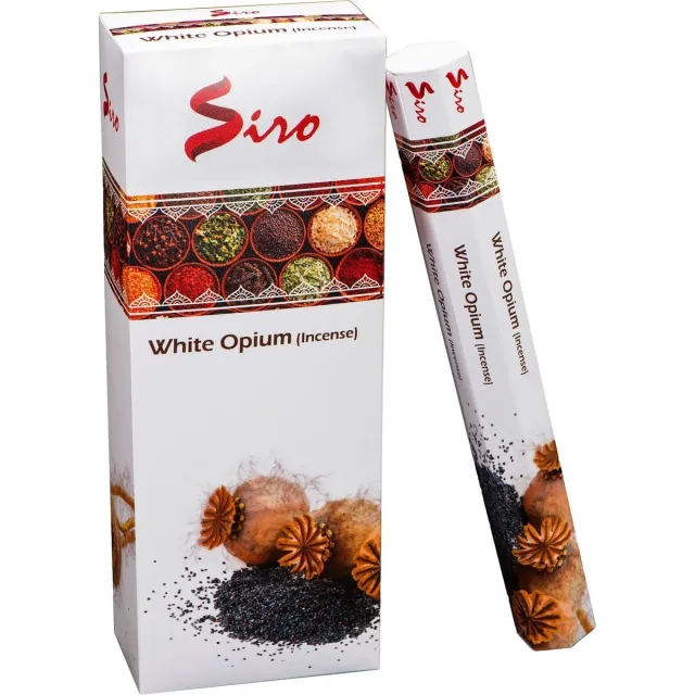 Siro white opium - witte opium - wierook - opium wierookstokjes - hexa - doos 6 suks
