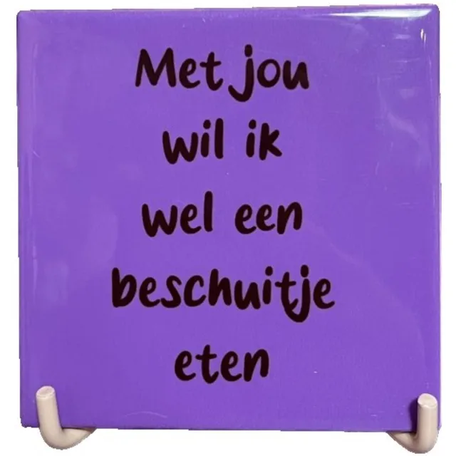 homebound by ky Tegeltje met tekst - Met jou wil ik wel een beschuitje eten - Keramiek multi colour