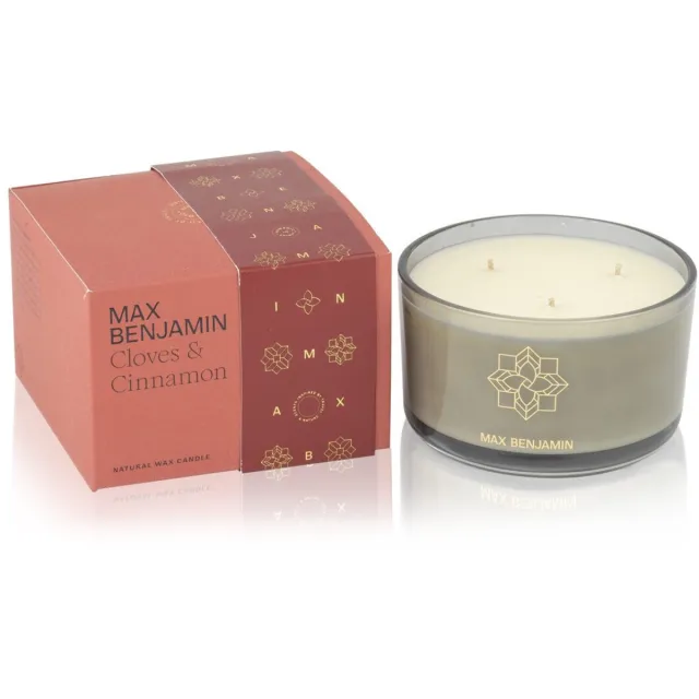 Max Benjamin Geurkaars met 3 lonten - Cloves & Cinnamon - 70 branduren Rood