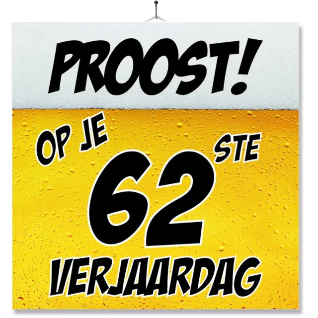 MC Living Tegel Met Opdruk | Grappig | Humor | Verjaardag kado | Proost op je 62ste verjaardag Multi-Color