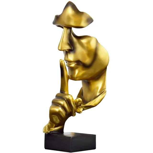 Ibenzoa Unieke Abstracte Hars Sculptuur: Een Statement voor Elke Ruimte goud