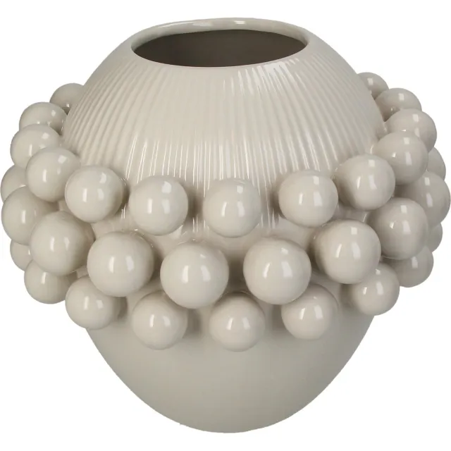 HD Collection Vaas Bal Aardewerk 27,2x27,2x24,5cm ivory