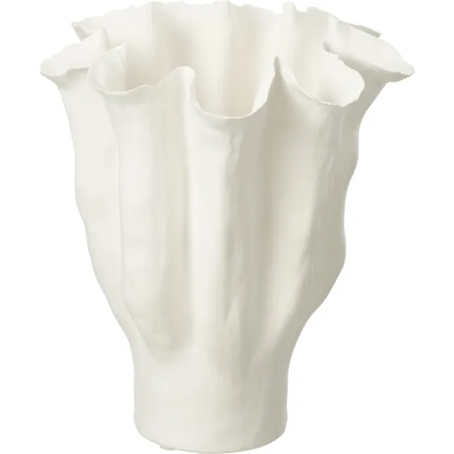 J-Line vaas Calyx - keramiek - wit - medium - Ø 28 cm