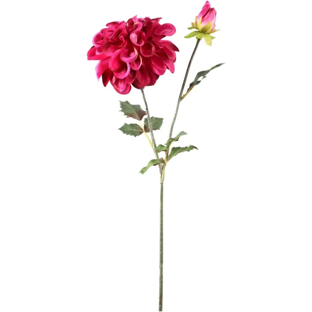 PTMD kunstbloem tak Dahlia flower pink spray with bud - bloem Dahlia roze