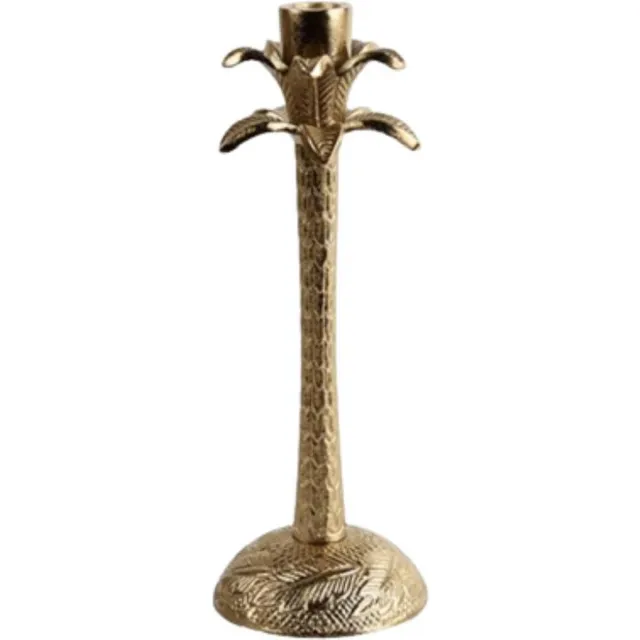 B & B Trend Company Kandelaar Palm - L - 30 cm - Dinerkaars Goud