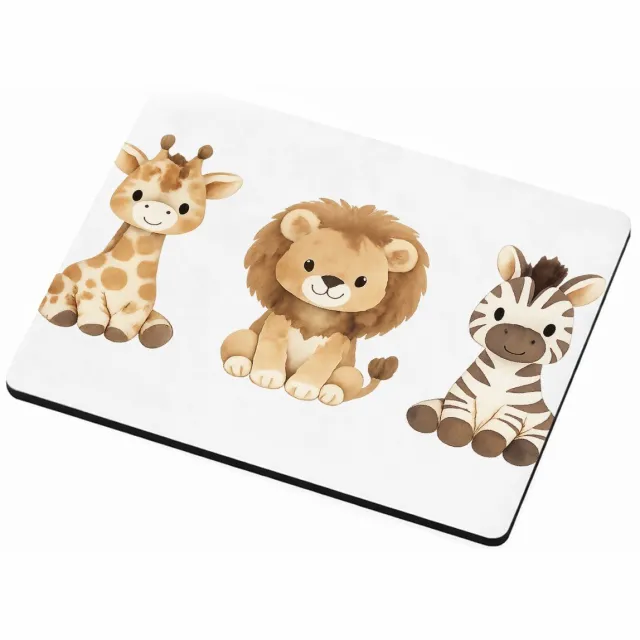 Mr Cadeautjes MDF magnetische fotolijst 9 x 7 - design Rustig drieluik met bosdieren in zachte aquarel | cadeau Wit