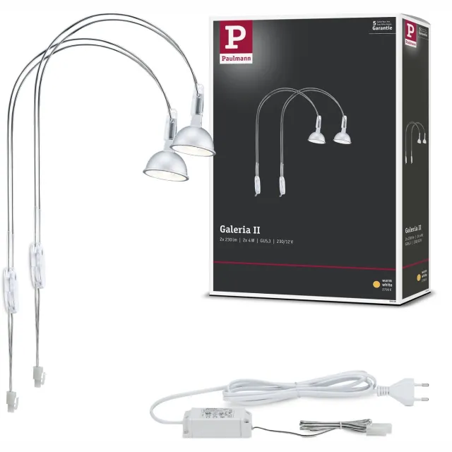 Paulmann Galeria LED-spiegellamp Assistent II GU5,3 2700K 2x230lm 230V 2x4W Chroom