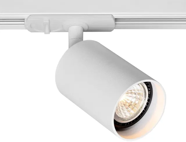 Fantasia Taboo 1-lichts railspot voor monofase railsysteem, GU10-fitting, aluminium, wit, dimbaar, lichtbron niet inbegrepen