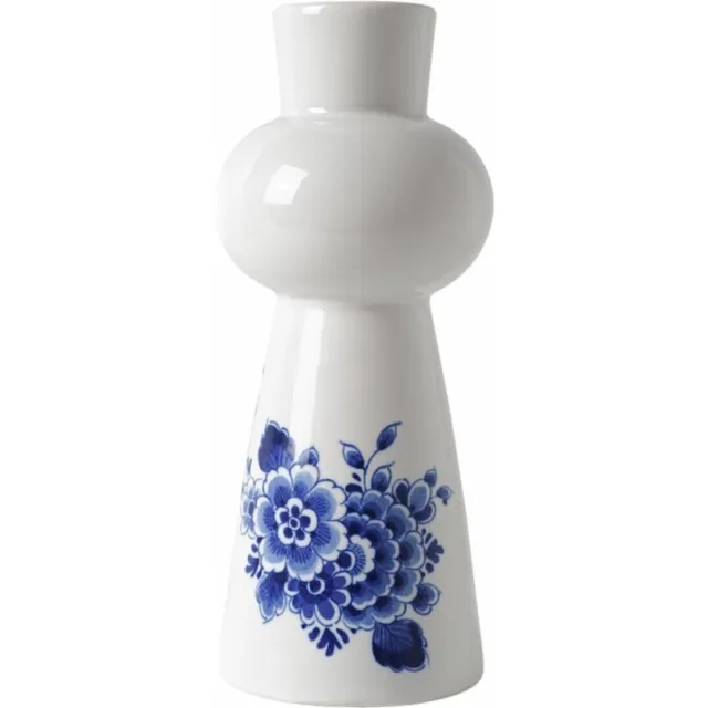 Heinen Delfts Blauw Kandelaar Bol - Bloem - 15 cm Delfts blauw