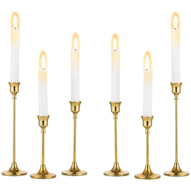 My Ninki ® Elegante Metalen Kaarsenhouder Set van 6 voor Feestelijke Tafeldecoratie en Interieurstijl goud