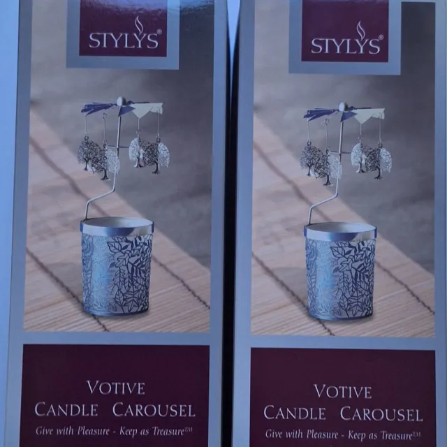Stylys Kaarsenhouder Carrousel bomen(eik) 2 stuks Zilver