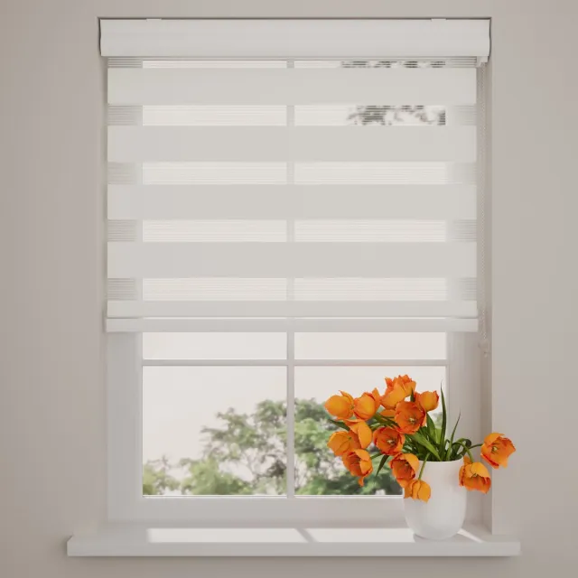DTCH Duo Rolgordijn - Splendid - Lichtdoorlatend - Sneeuw wit - 100 x 130 cm Snow White