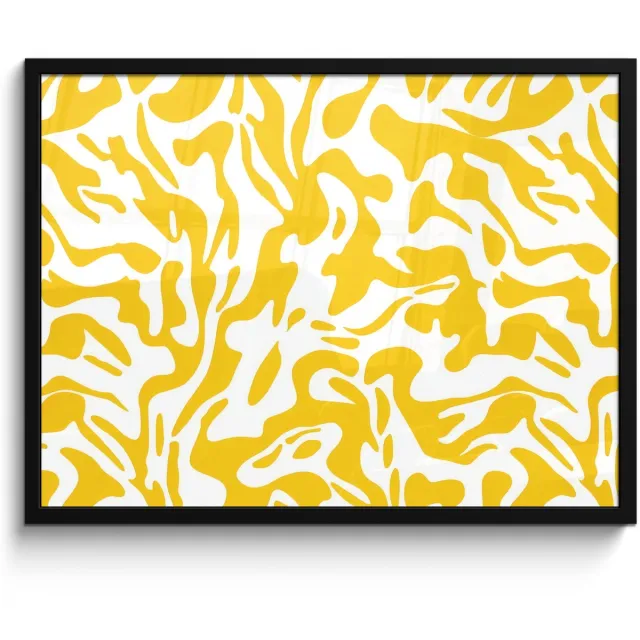FrameYourWall Poster in lijst - Fotolijst 70x50 cm - Posters - Vormen - Wit - Abstract - Posterlijst zwart - Decoratie - Wanddecoratie woonkamer - Muurdecoratie slaapkamer Vormen - Abstract