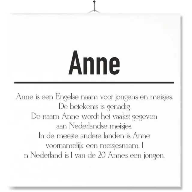 MC Living Tegel Met Opdruk | Betekenis | Kado | Cadeau | Met Naam - Anne Multi-Color