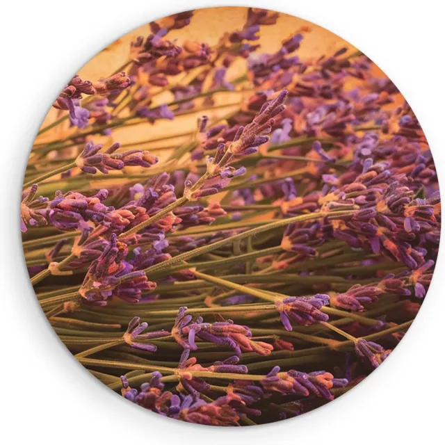 Saammp Forex Muurcirkel - Lavendel - Bloemen - Ø 80 - Wandcirkel - Wanddecoratie Cirkel - Muurdecoratie Woonkamer - Kantoor Decoratie