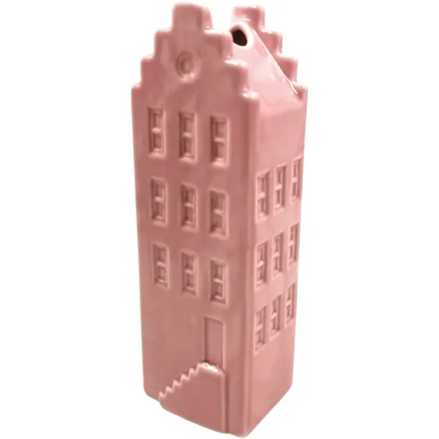 Housevitamin Bloemenvaas - Huis Vaas - Keramiek - Licht Roze-6x5,5x18 cm