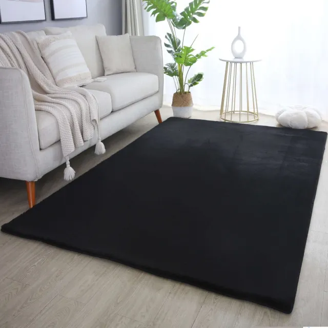 flycarpets Teresa Hoogpolig Fluffy Vloerkleed - Zwart - 80x150 cm