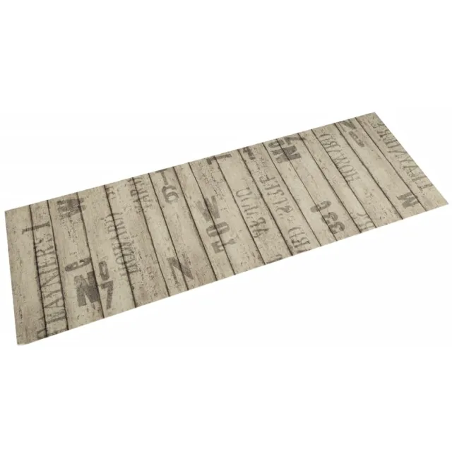 vidaXL Keukenmat wasbaar hekprint 45x150 cm fluweel Taupe