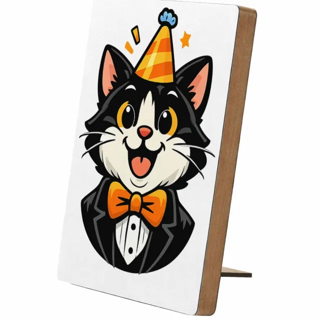 Mr Cadeautjes Glasframe/MDF 12,7 x 17,8 - design Humoristische feestprint met een dierlijk personage in nette | cadeau Wit