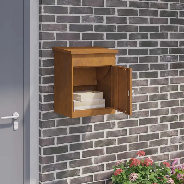 vidaXL Pakket inwerp box Roestig 47,5 x 38 x 59 cm weervast staal Bruin