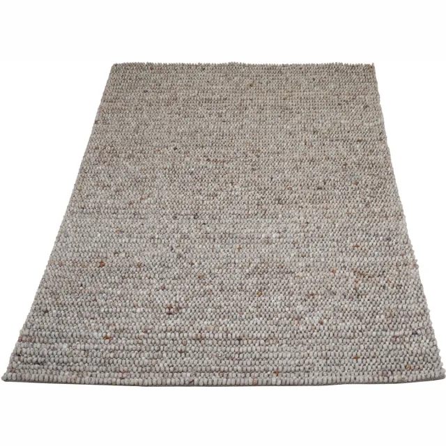 Veer Carpets Vloerkleed Nieuw Zeeland Beige 160 x 230 cm - Wollen Design Vloerkleed met Stone Structuur in Scandinavische / Japandi Stijl
