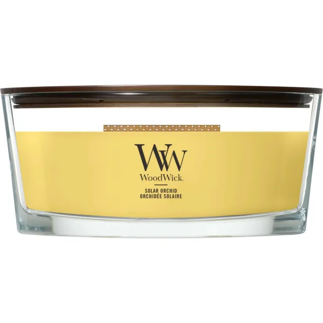 Woodwick Hearthwick - Solar Orchid - Ellipse Geurkaars - 50 branduren Wit