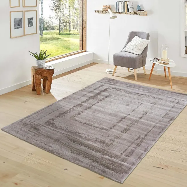 flycarpets Costa Modern Lijstmotief Vloerkleed - Taupe - 120x170 cm