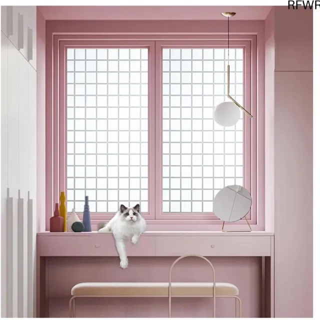 RFWR Raamfolie voor Privacy en Decoratie 40 x 430 cm, Geen Lijm Nodig, Zelfklevend Vinyl met Spiegeleffect Mat
