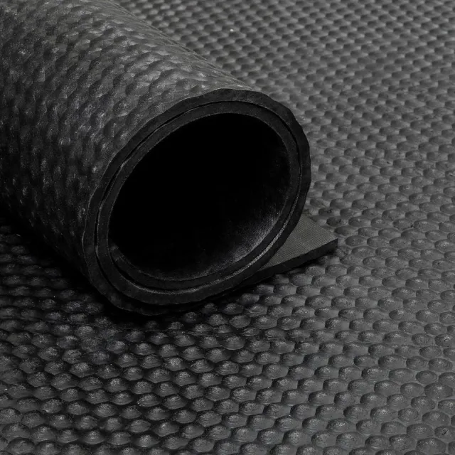 IVOL Rubber loper / rubbermat op rol Hamerslag 6mm - Breedte 200 cm - per strekkende meter Zwart